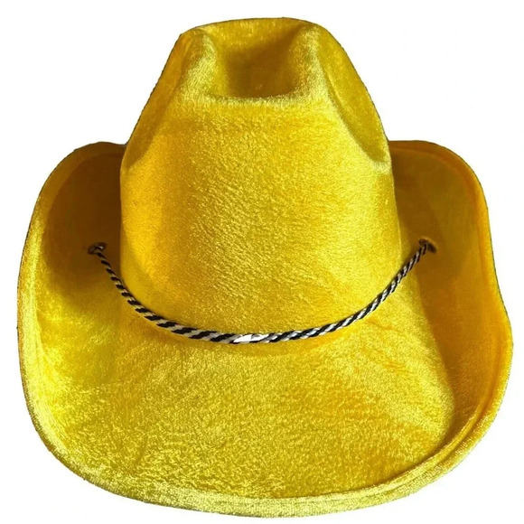 Other - NEW Yellowstone Rancher Cowboy Hat Costume Yellow / Gold Velour- Adult OS